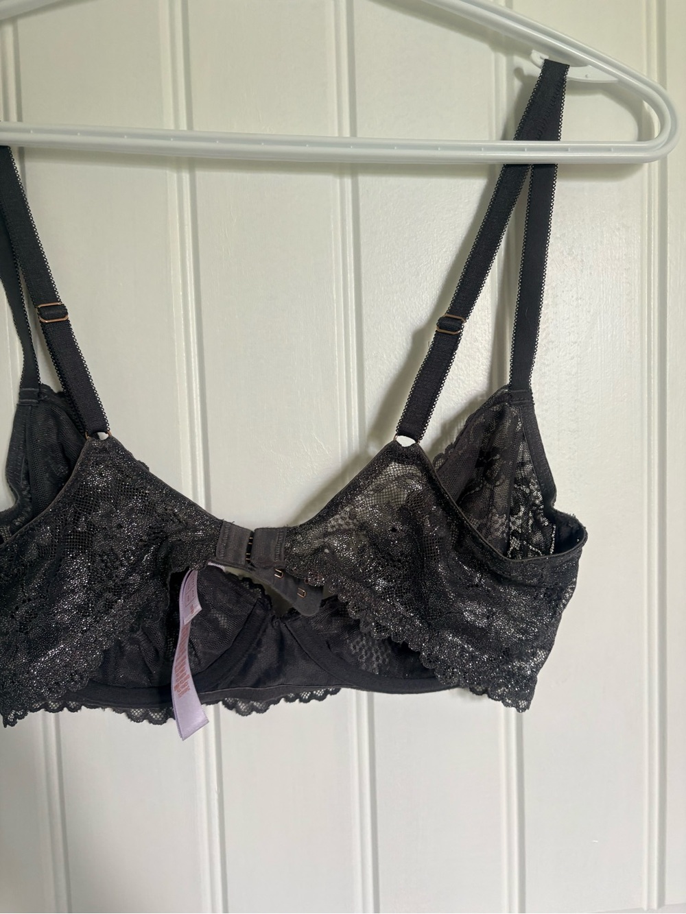Savage X Fenty unlined lace bra grey metallic size 32D - Picture 6 of 7
